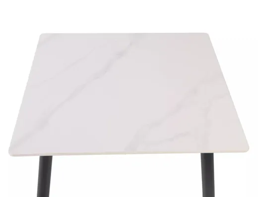 Stół RION 80x80 - biały połysk/czarny mat