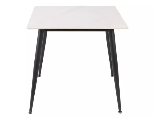 Stół RION 80x80 - biały połysk/czarny mat