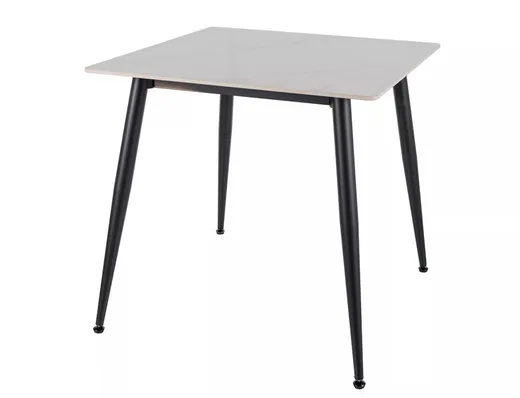 Stół RION 80x80 - biały połysk/czarny mat