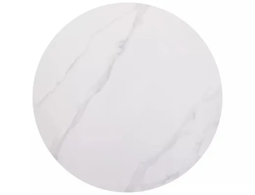 Stół okrągły RION 90 cm - biały połysk/czarny mat