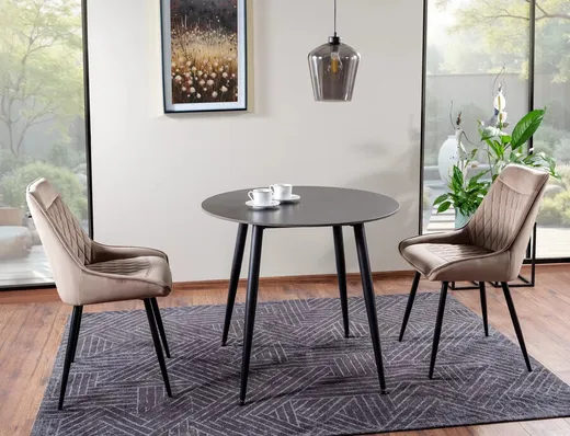 Stół okrągły RION 90 cm - czarny mat