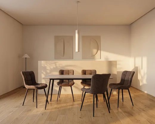 Stół RION 130x70 - szary połysk/czarny mat