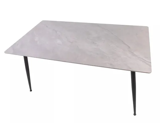 Stół RION 160x90 - szary połysk/czarny mat