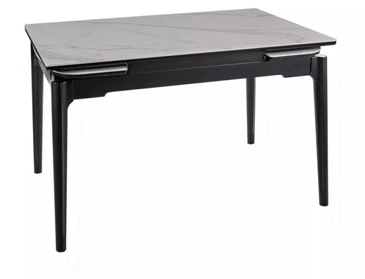 Stół rozkładany SENTO 120/180x80 - biały połysk/czarny mat