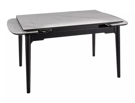Stół rozkładany SENTO 120/180x80 - biały połysk/czarny mat