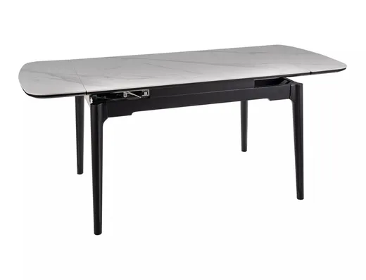 Stół rozkładany SENTO 120/180x80 - biały połysk/czarny mat