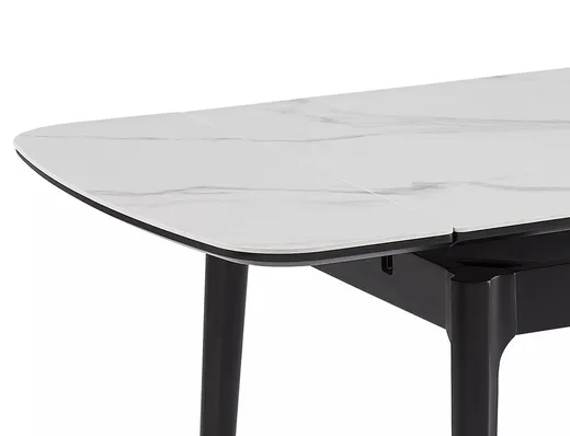 Stół rozkładany SENTO 120/180x80 - biały połysk/czarny mat