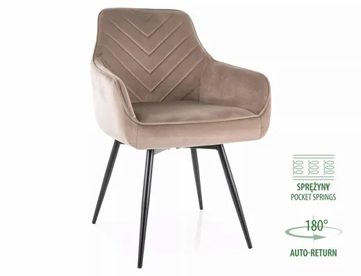 tkanina Bluvel 40 Krzesło obrotowe tapicerowane SERVIO Velvet - beżowy Bluvel 40