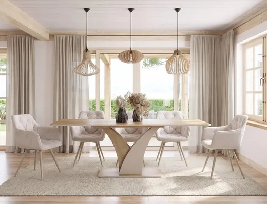 Stół rozkładany VENTO 120/160x68 - dąb cremona torro/kaszmir