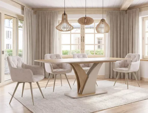 Stół rozkładany VENTO 120/160x68 - dąb cremona torro/kaszmir