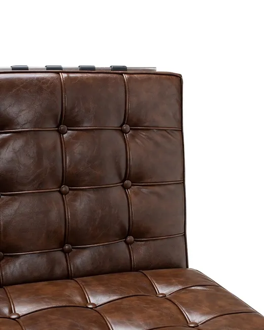 Sofa 2-osobowa skórzana BARCELON VINTAGE - brązowy