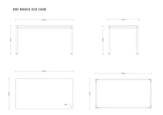 Biurko NOBE MANAGER DESK 150x80 - beżowy/szary