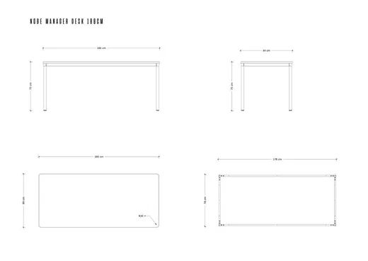 Biurko NOBE MANAGER DESK 180x80 - beżowy/szary