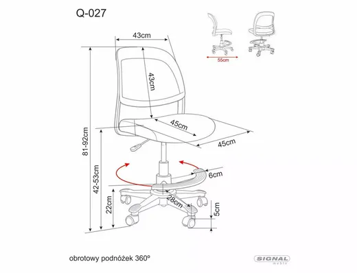 Fotel obrotowy Q-027 - beżowy