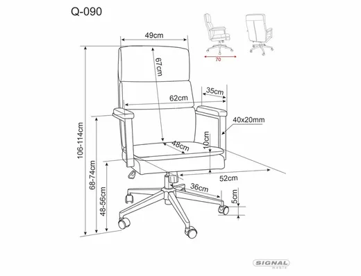 Fotel obrotowy Q-090 - szary Noelle 09