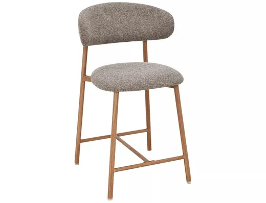 Hoker tapicerowany ELTON H-2 - cappuccino/dąb