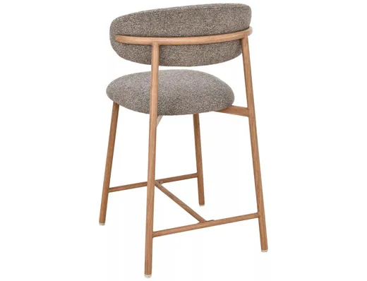 Hoker tapicerowany ELTON H-2 - cappuccino/dąb