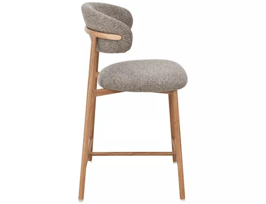 Hoker tapicerowany ELTON H-2 - cappuccino/dąb