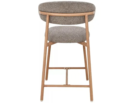 Hoker tapicerowany ELTON H-2 - cappuccino/dąb