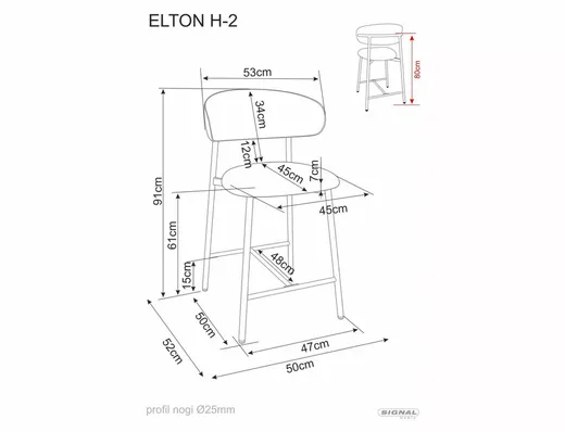Hoker tapicerowany ELTON H-2 - jasny beżowy/dąb