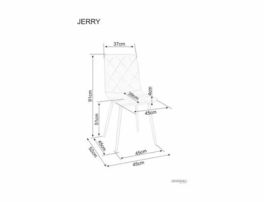 Krzesło pikowane JERRY Brego - kaszmir/szary Brego 07
