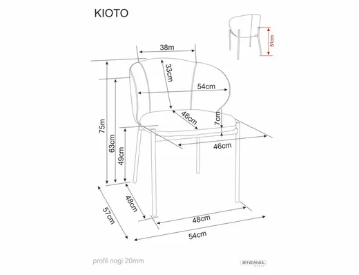 Krzesło tapicerowane KIOTO - szary/kaszmir