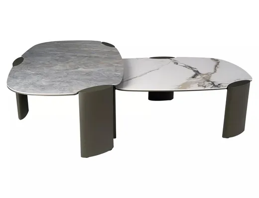 Ława ADORO A CERAMIC 105x65 - szary Grigio / miedziany