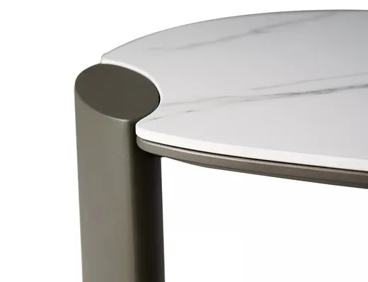 Ława ADORO B CERAMIC 105x65 - biały Amber Bianco / miedziany