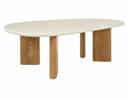 Ława ALPEN 130x80 - ecru / dąb