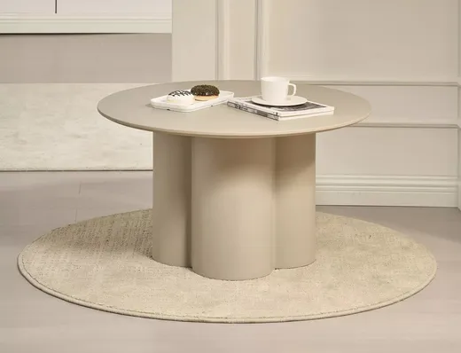 Ława okrągła ROSALIA 80 cm - ciemny beżowy