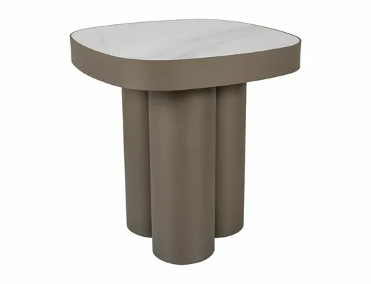 Ława STELLA C 48x48 - biały połysk/miedziany