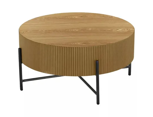 Ława okrągła TUCA 80 cm - dąb/czarny