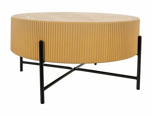 Ława okrągła TUCA 80 cm - dąb/czarny
