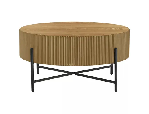 Ława okrągła TUCA 80 cm - dąb/czarny