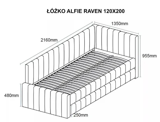Łóżko ALFIE Raven 120x200 - beżowy Raven 24