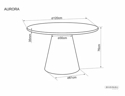 Stół okrągły AURORA 120 cm - écru
