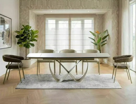 Stół rozkładany INFINITY CERAMIC 160/240x95 - beżowy/kaszmir