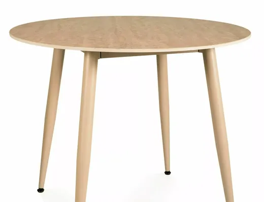 Stół okrągły RION 90 cm - beż mat/kaszmir