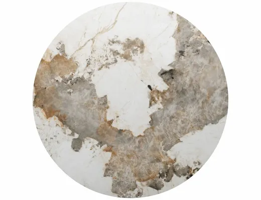 Stół okrągły RONDO CERAMIC 120 cm - biały połysk/dąb
