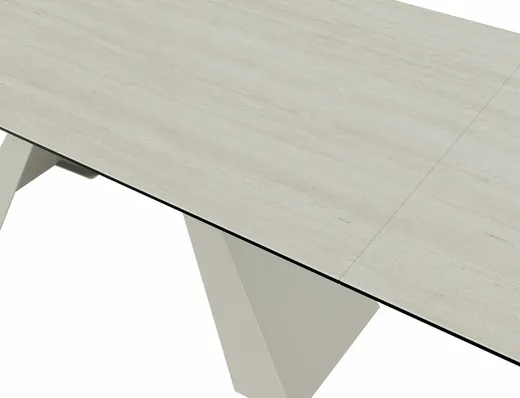 Stół rozkładany SALVADORE CERAMIC 160/240x90 - beż mat/kaszmir