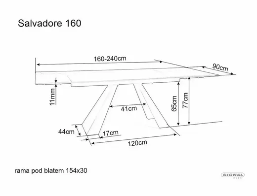 Stół rozkładany SALVADORE CERAMIC 160/240x90 - beż mat/kaszmir