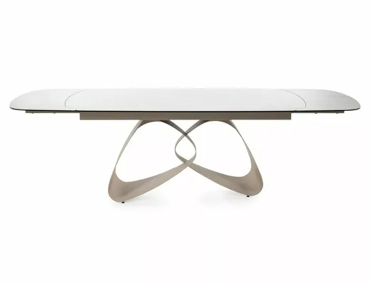 Stół rozkładany VALENTINO CERAMIC 180/260x98 - beż połysk/kaszmir