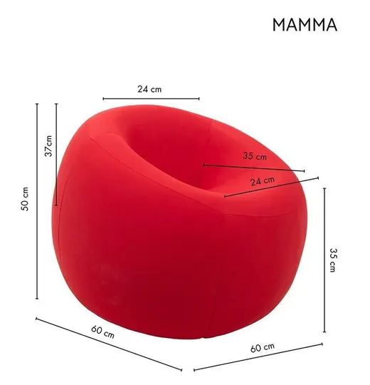 Pufa MAMMA - czerwony