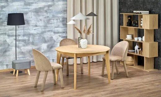Stół okrągły rozkładany MAGNUS 120/200x120 - dąb naturalny
