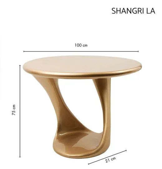 Stół okrągły SHANGRI LA 100 cm - złoty