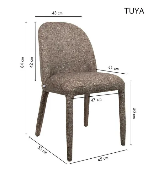 Krzesło tapicerowane TUYA - brązowy