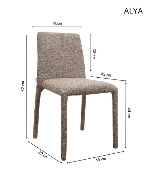 Krzesło tapicerowane ALYA - brązowy