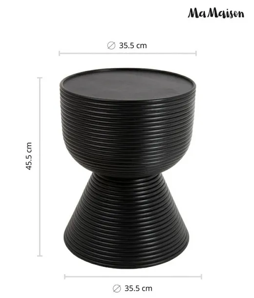 Stolik drewniany okrągły LAPIS 36 cm - czarny