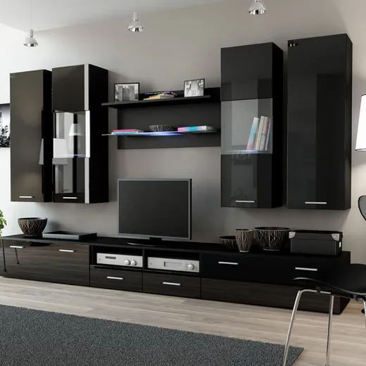 Meblościanka DESIRE 1- wysoki połysk LED