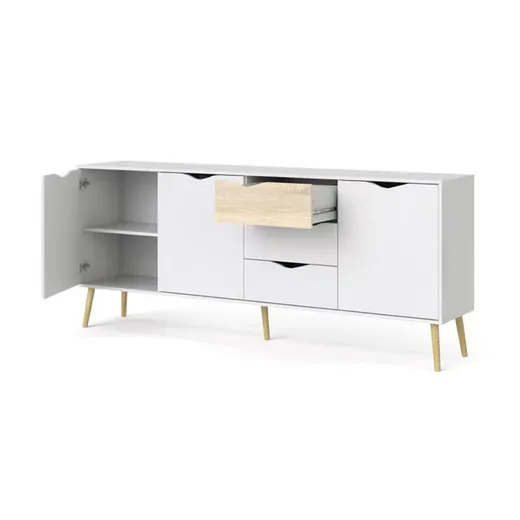 Komoda OSLO 3D3S - biały/dąb sonoma